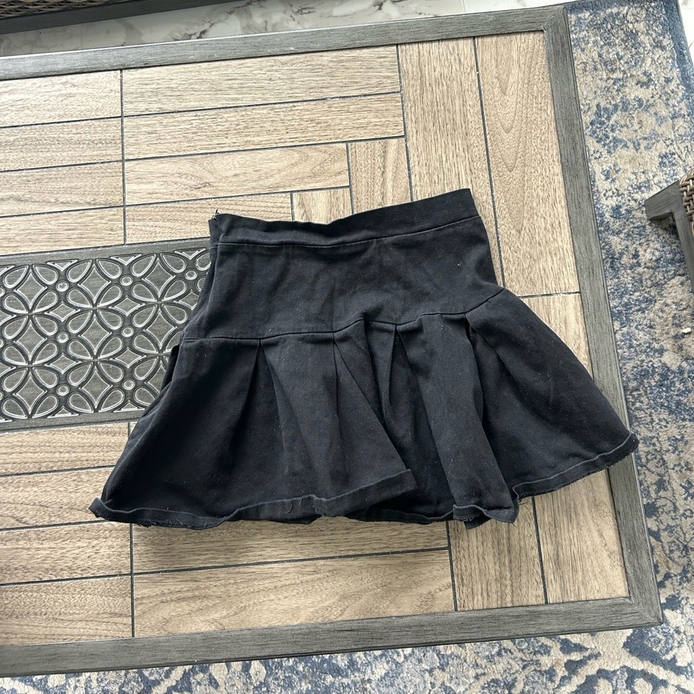 Pleated Black Mini Skirt